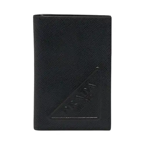 PRADA Saffiano Leather Card Holder Men's Black