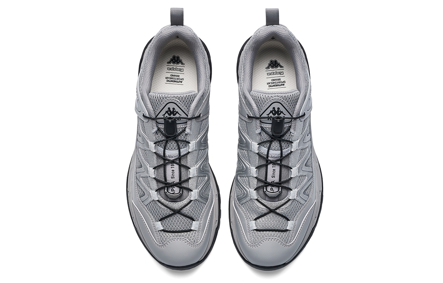 Kappa Outdoor Casual Abrasion Resistant Slip Resistant Low top Running Shoes Unisex Shark Gray, Silver