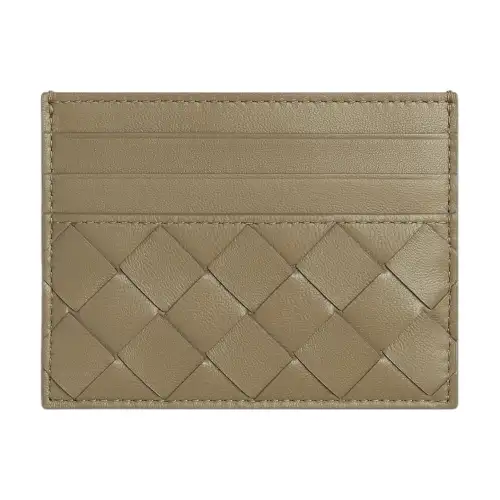 Bottega Veneta Sheepskin With Cow Leather Card Holder Women's Taupe