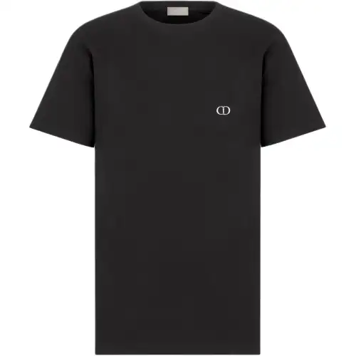 DIOR T Shirts Men's Black Crew Neck Moderate