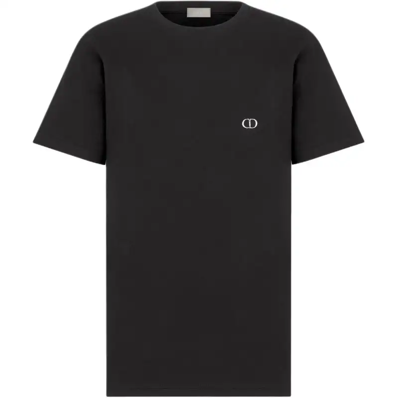 DIOR T Shirts Men's Black Crew Neck Moderate