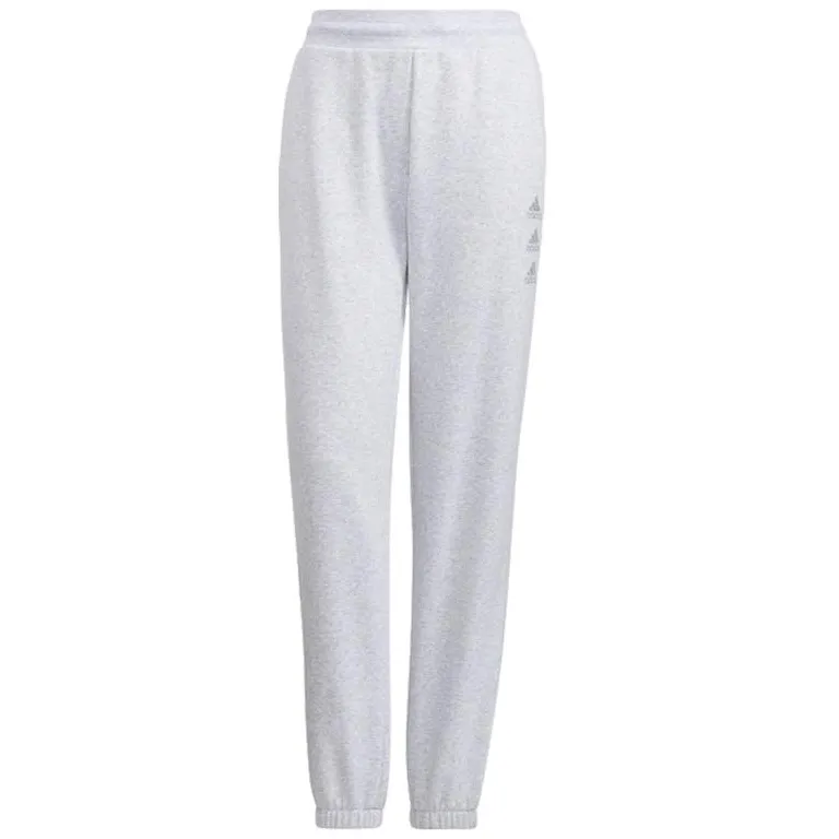 Adidas Knitted Sweatpants Women's Light Gray Moderate Cuffed Pants