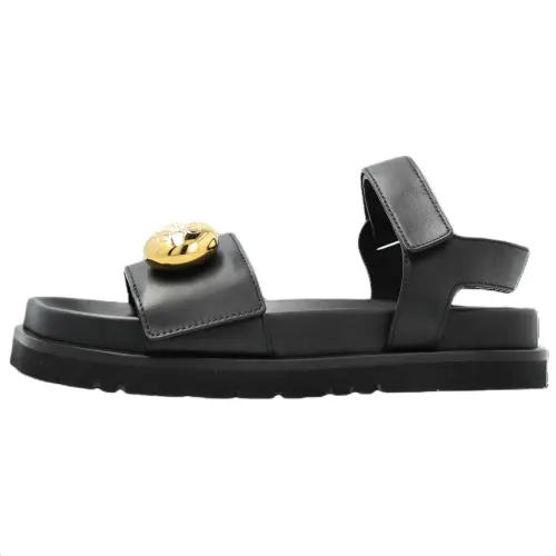 LOEWE Pebble Fussbett Cow Leather One Strap Sandals 1c'm Women's Black
