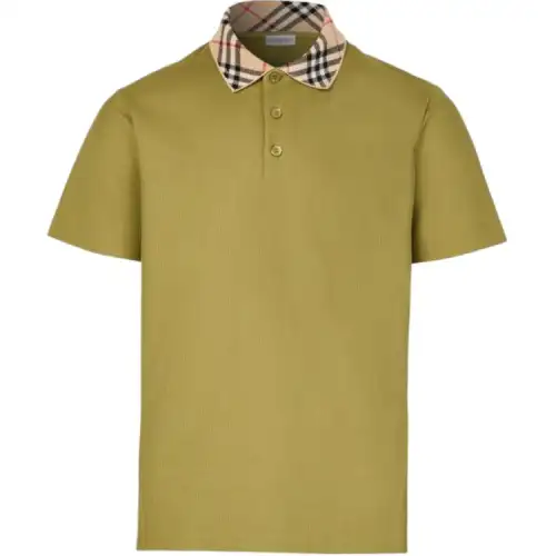 Burberry Checked Collar Short Sleeved Polo Shirt