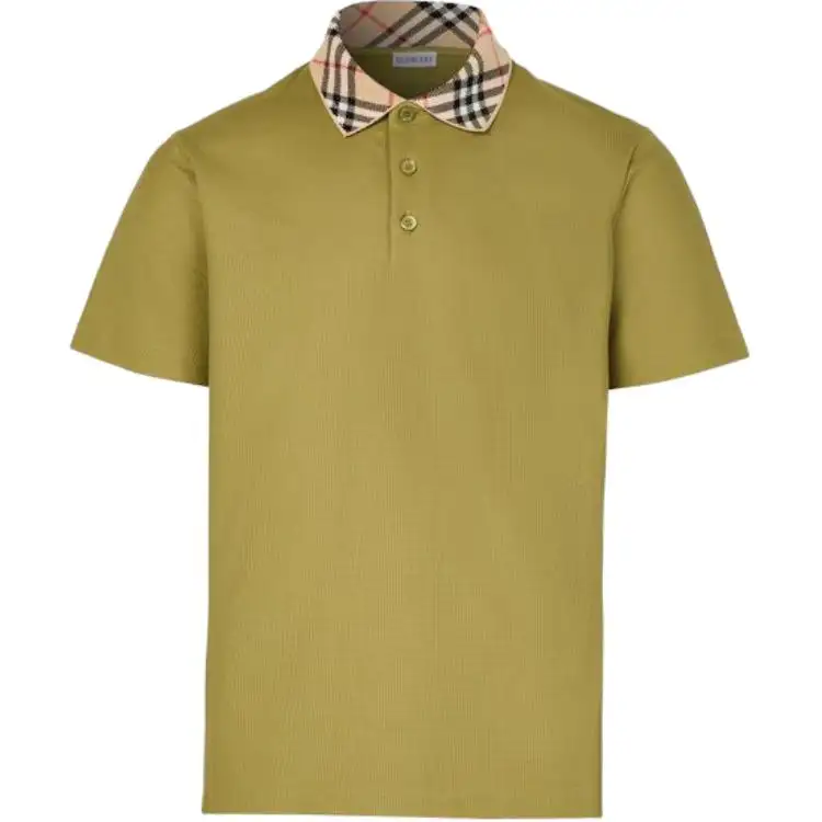 Burberry Checked Collar Short Sleeved Polo Shirt