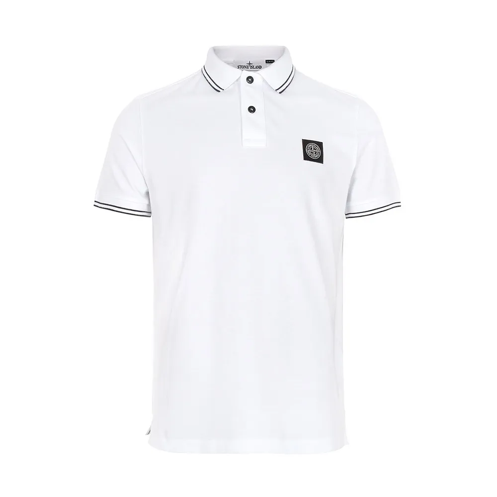 STONE ISLAND Logo Patch Short Sleeved Polo Shirt