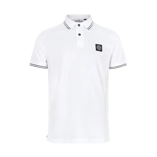 STONE ISLAND Logo Patch Short Sleeved Polo Shirt