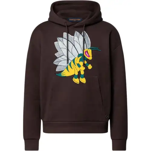 LOUIS VUITTON Graphic Bee Patched Hoodie