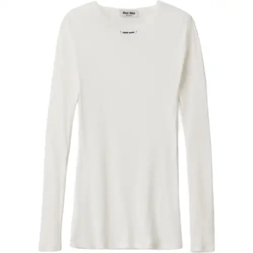 MIU MIU SS23 Long Sleeved Dress Women's White