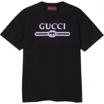 GUCCI Logo Printed Crewneck T Shirt