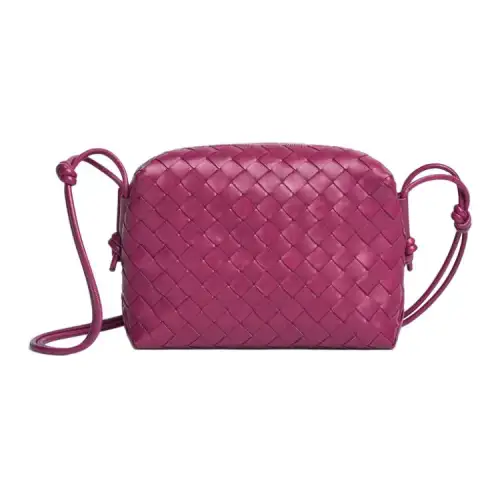 Bottega Veneta Woven Leather Handbag Crossbody Bag Mini Women's Vermilion