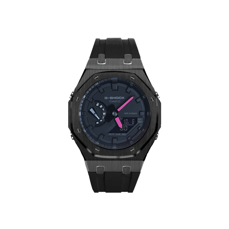Casio, waterproof modified hair band, quartz rubber watch strap for men and women, black dial, custom-made, 200meter, quartz mechanism, Japanese and Korean