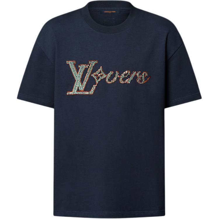 Мужская футболка Louis Vuitton (темно-синяя)