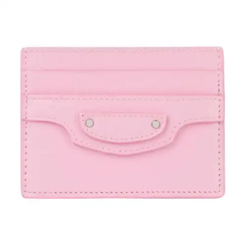 Balenciaga Cow Leather Card Holder Mini Women's Pink