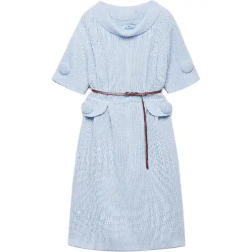 Prada mouliné wool knit midi dress