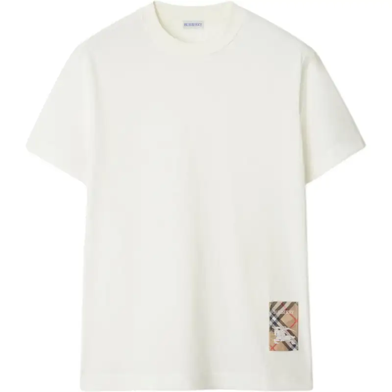 Burberry Check Patch Crewneck T-Shirt
