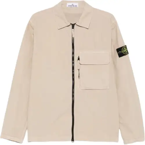Stone Island zip-front patch-pocket jacket