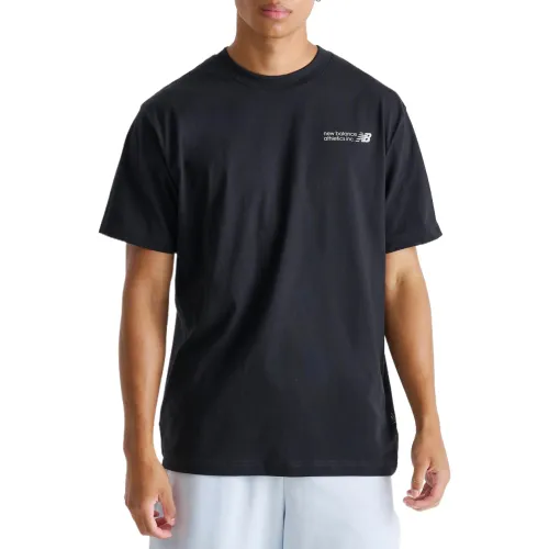 New Balance T Shirts Men's Black Crew Neck