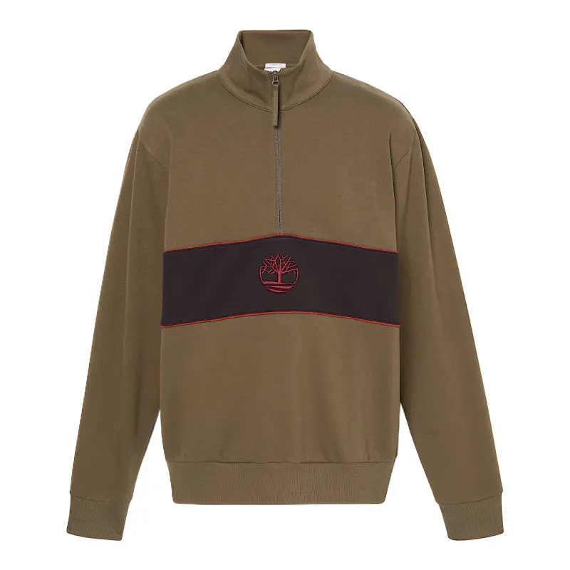 Timberland Sweatshirts Unisex Green Stand Collar Moderate