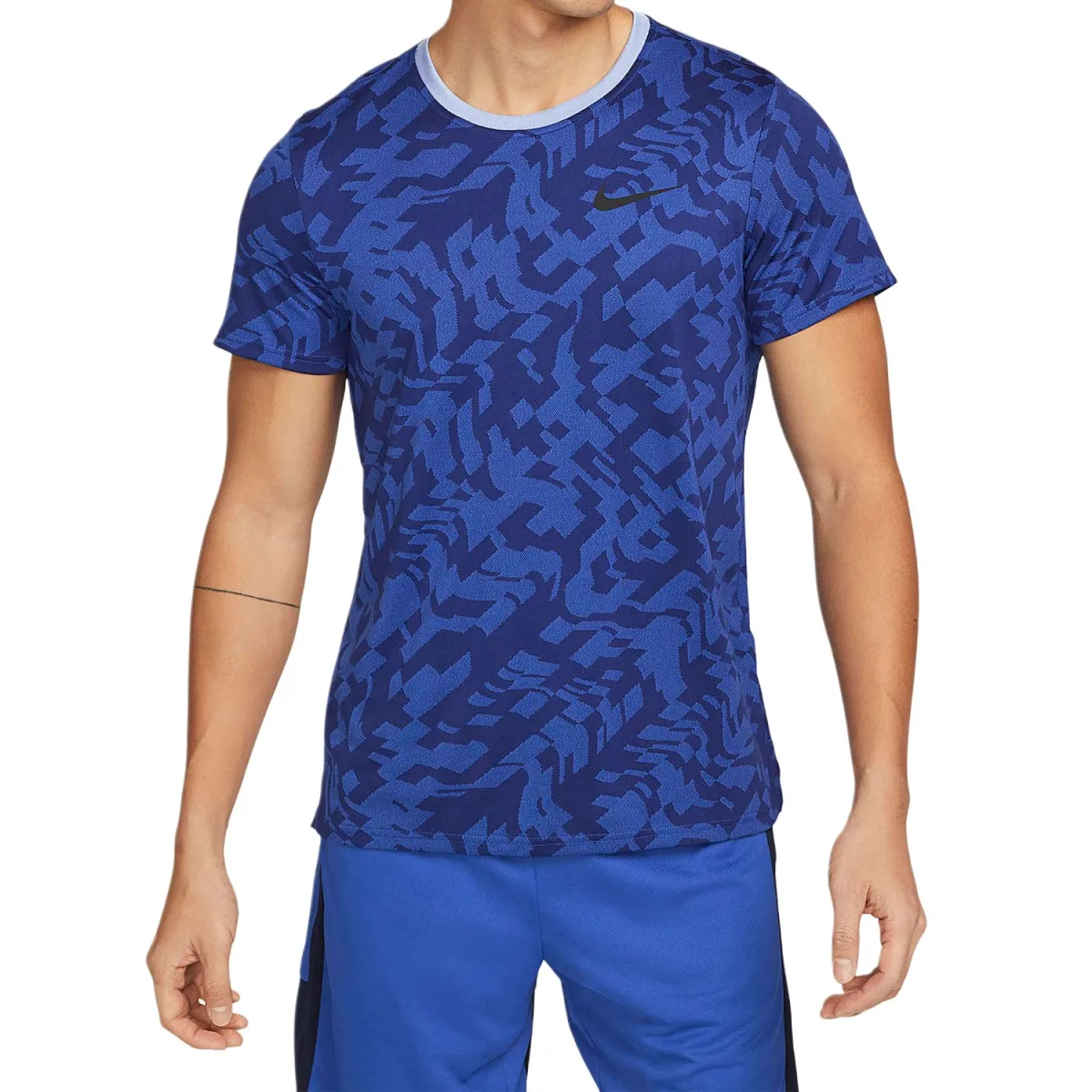 Nike T-Shirts Men's Blue Crew Neck Moderate