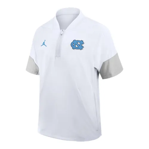 Jordan North Carolina Sideline Coach Men's Jordan Brand College 1/2-Zip Short-Sleeve Hooded Jacket