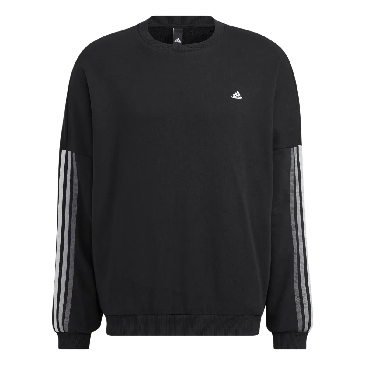 Adidas Sweatshirts Men's Black Crew Neck Moderate Regular