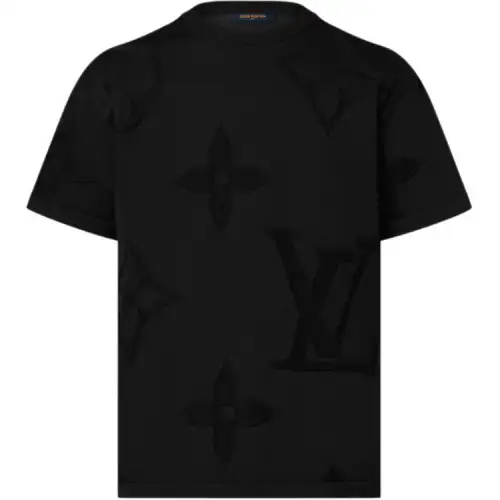 Lv Monogram Short Sleeved Cotton Crewneck