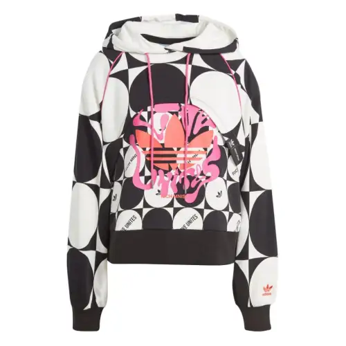 Adidas Originals Sweatshirts Men's White Black Hooded Non Detachable Moderate