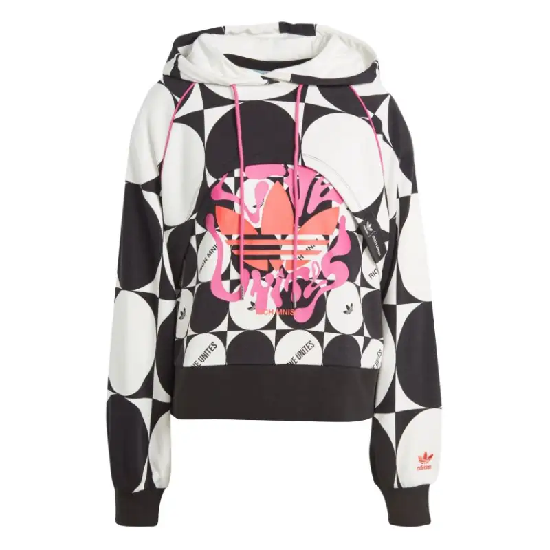 Adidas Originals Sweatshirts Men's White Black Hooded Non Detachable Moderate
