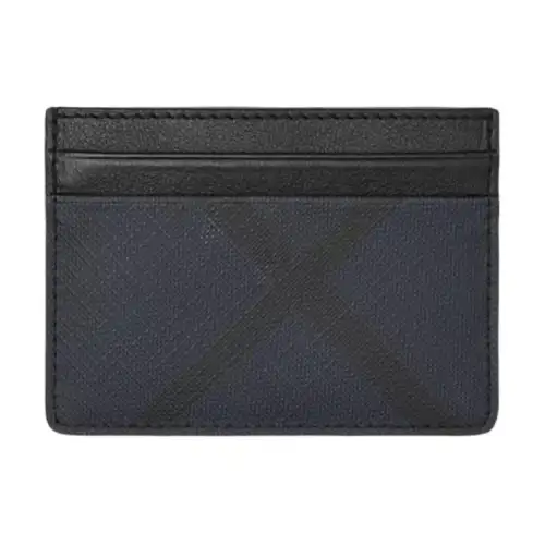 Burberry Leather Card Holder Card Holder Wallet Men's Blue/Black