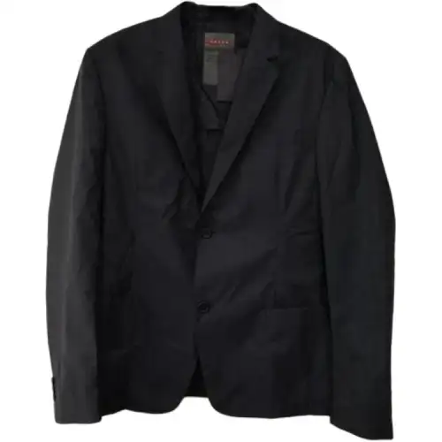 PRADA Jackets Men's Black Suit Collar Moderate Other