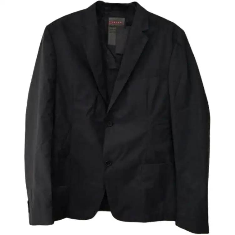 PRADA Jackets Men's Black Suit Collar Moderate Other