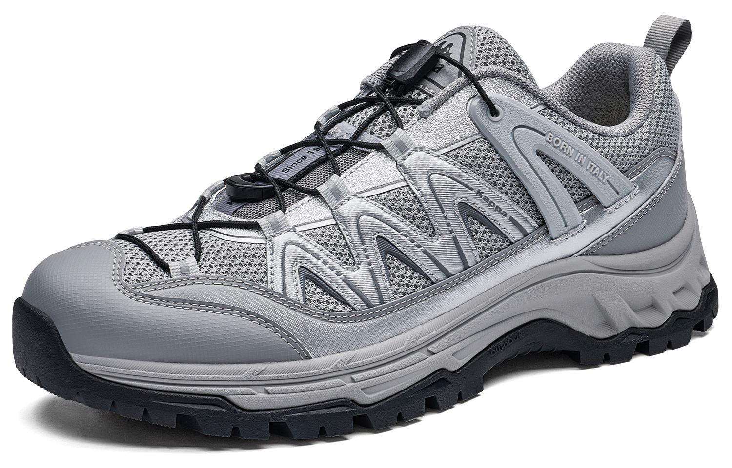 Kappa Outdoor Casual Abrasion Resistant Slip Resistant Low top Running Shoes Unisex Shark Gray, Silver