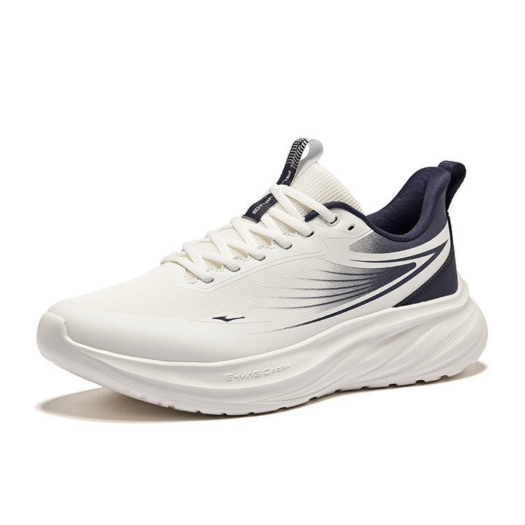Erke Cushioning Rebound Low top Casual Running Shoes Men’s Microcrystal White Cosmic Blue