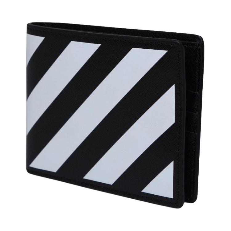 Мужской кошелек OFF-WHITE Leather Wallet (черно-белый) — фото 2