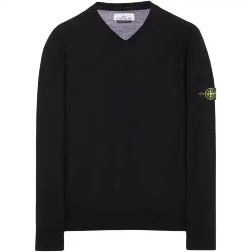 STONE ISLAND Sweaters Men's Black V Neck Moderate