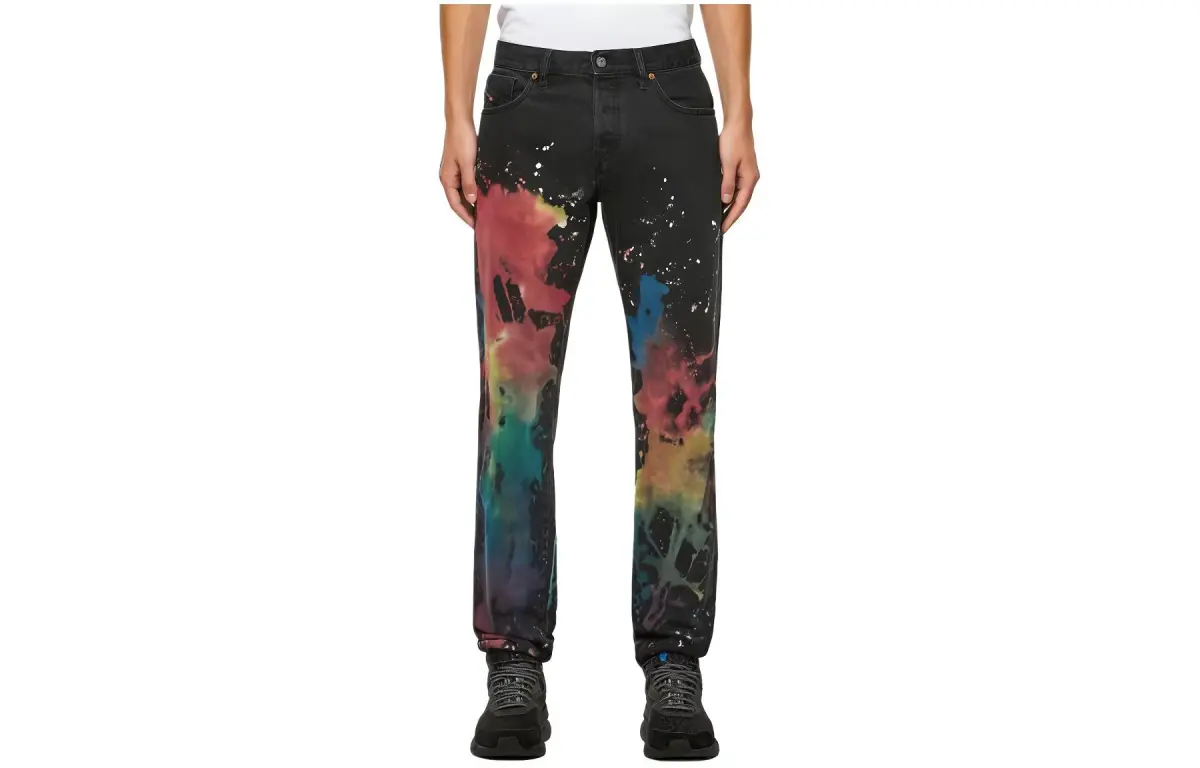 DIESEL Jeans Men's Black Moderate Straight Fit Pants
