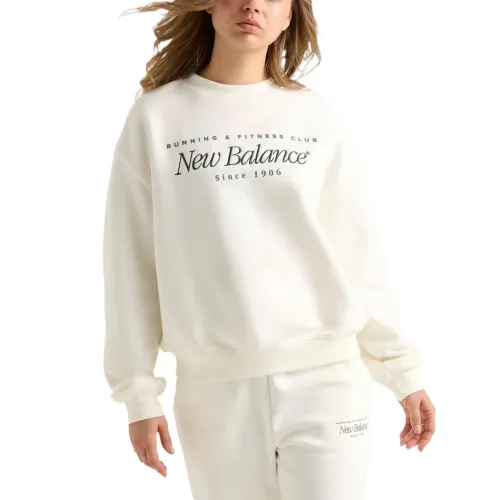 New Balance Sweatshirt Sweatshirts Women's White Crew Neck Moderate Other