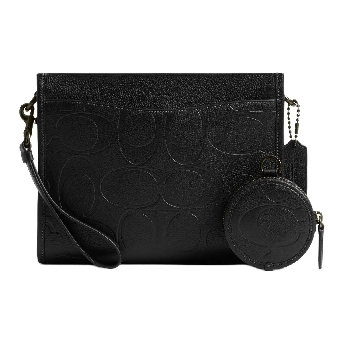 COACH Hitch Cow Leather Shoulder Bag, Crossbody Bag Medium Unisex Black