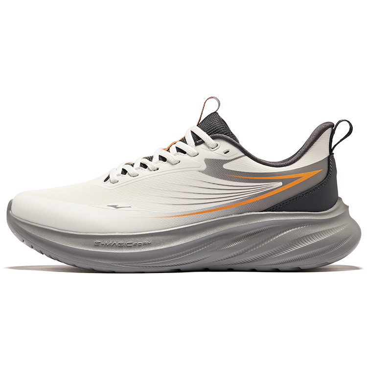 Erke Cushioning Abrasion Resistant Rebound Low top Casual Running Shoes Men’s Microcrystal White Carbon Gray