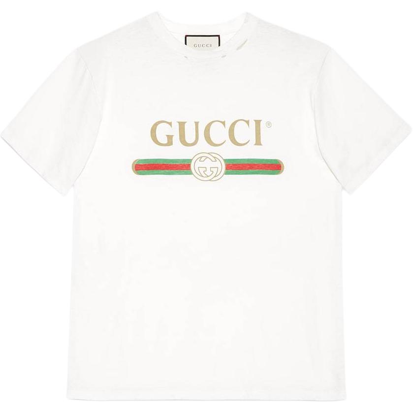 Женская футболка Gucci Logo (белая)
