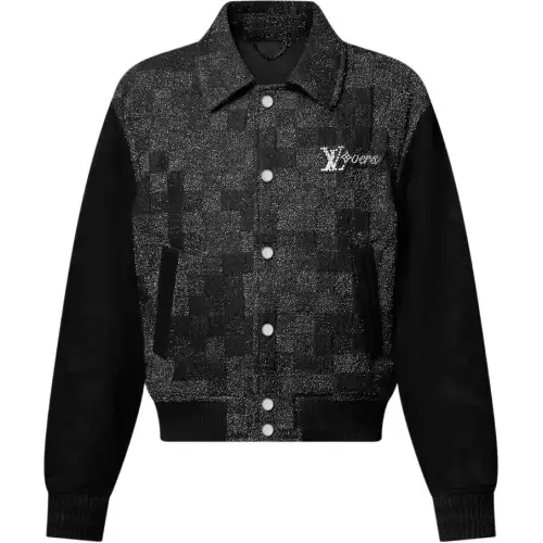 LOUIS VUITTON Mix Leather Varsity Blouson