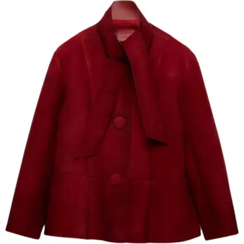 Prada buttoned scarf bonded jacket