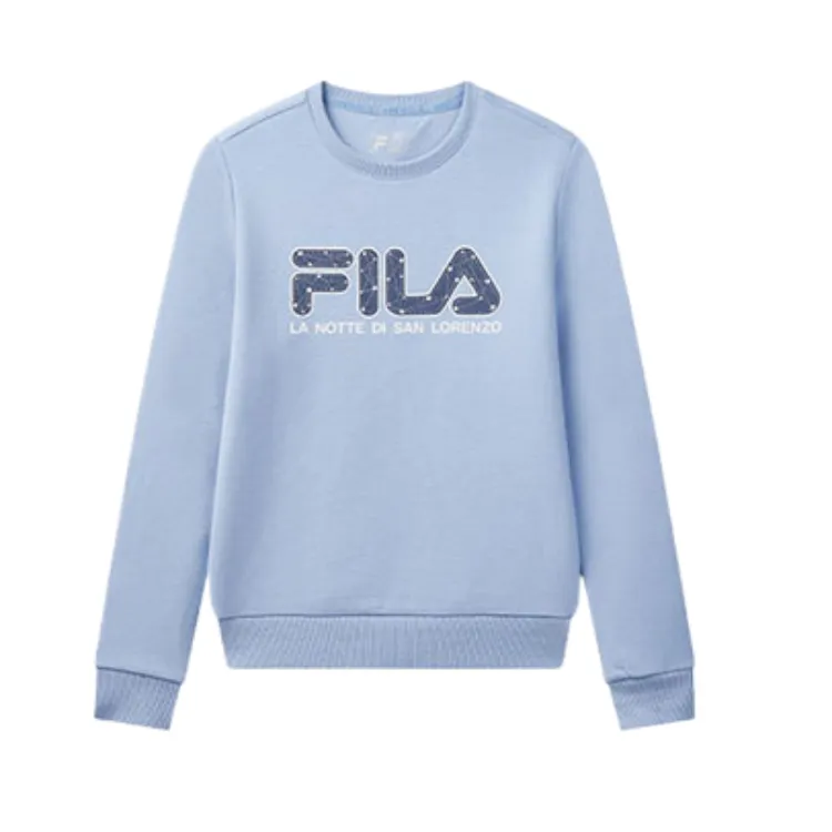 FILA Sweatshirts Women's Purple Blue Crew Neck Moderate