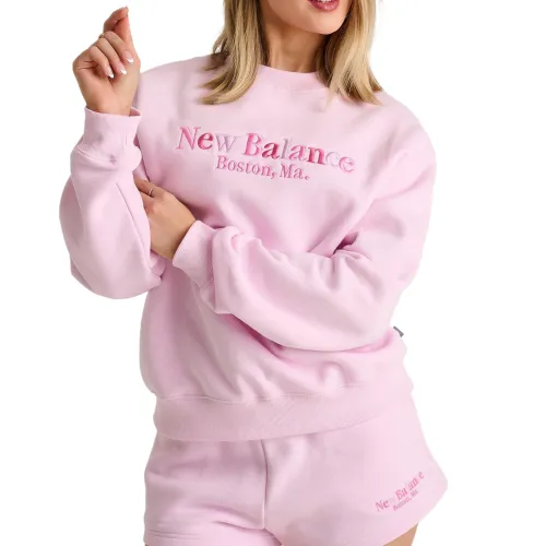 New Balance Sweatshirt Sweatshirts Women's Pink Crew Neck Moderate