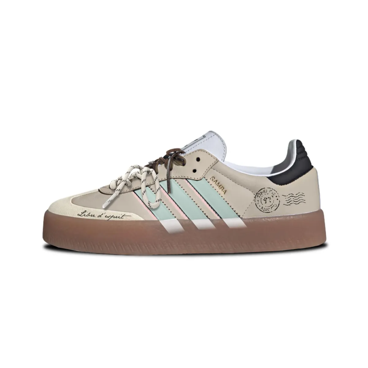 Adidas Originals SAMBAE Low top German Army Trainers Women's Brown