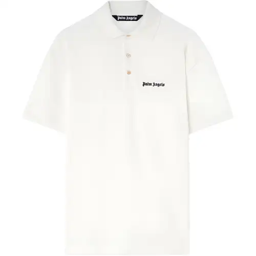 Palm Angels logo-print cotton polo shirt