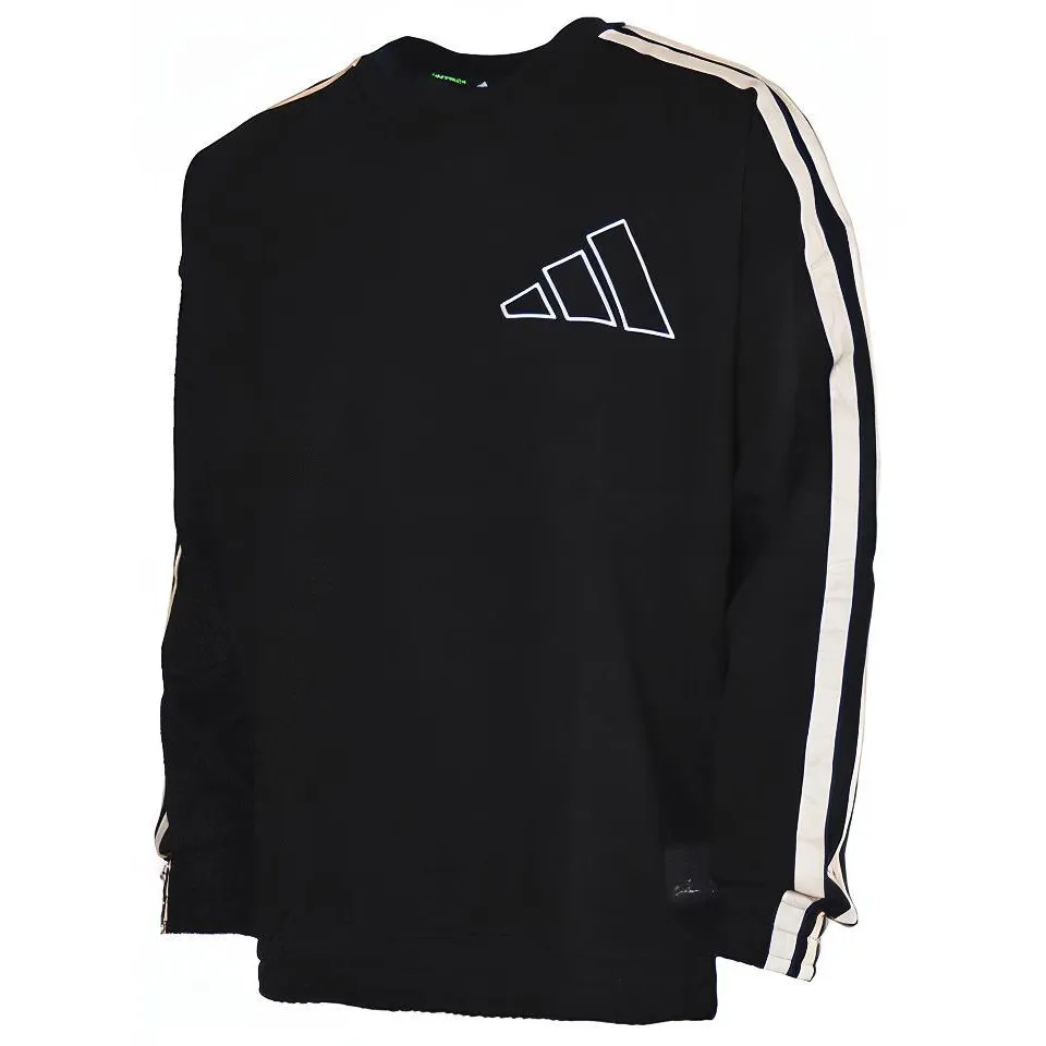 Adidas Sweatshirts Men's Black Crew Neck Moderate Regular