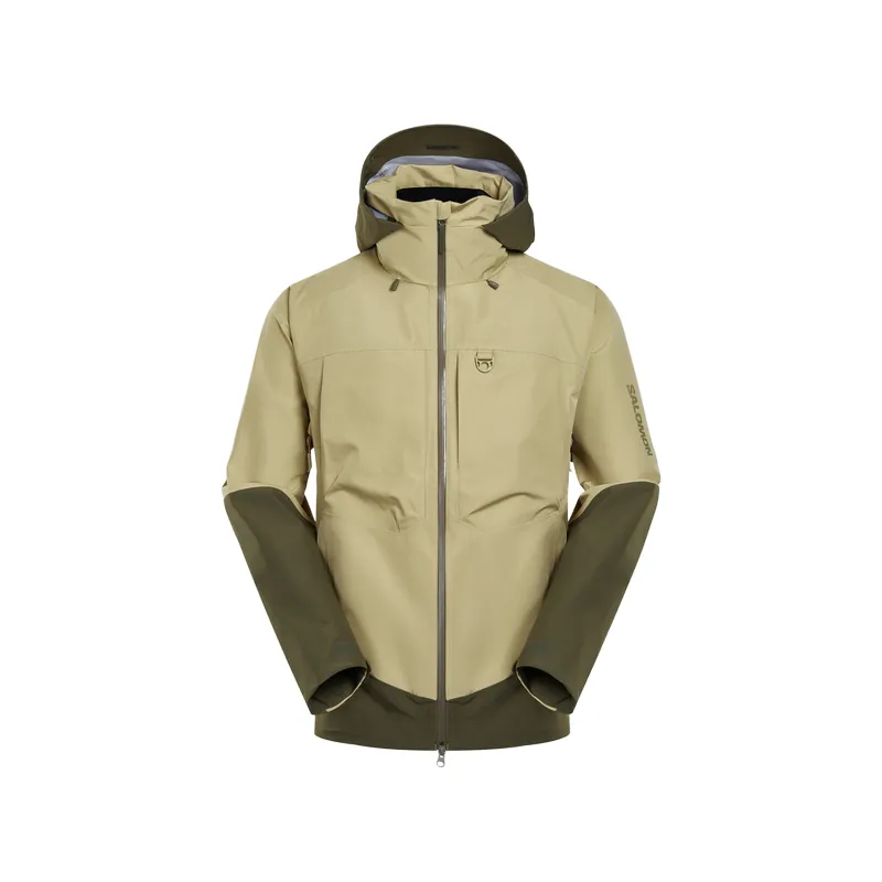 SALOMON OUTLIFE SS25 3L SHELL Jacket Unisex Gray Green/Leaf Green