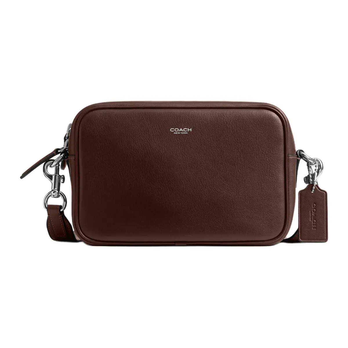 COACH Cow Leather Camera Bag, Shoulder Bag, Crossbody Bag Medium Unisex Maple Brown